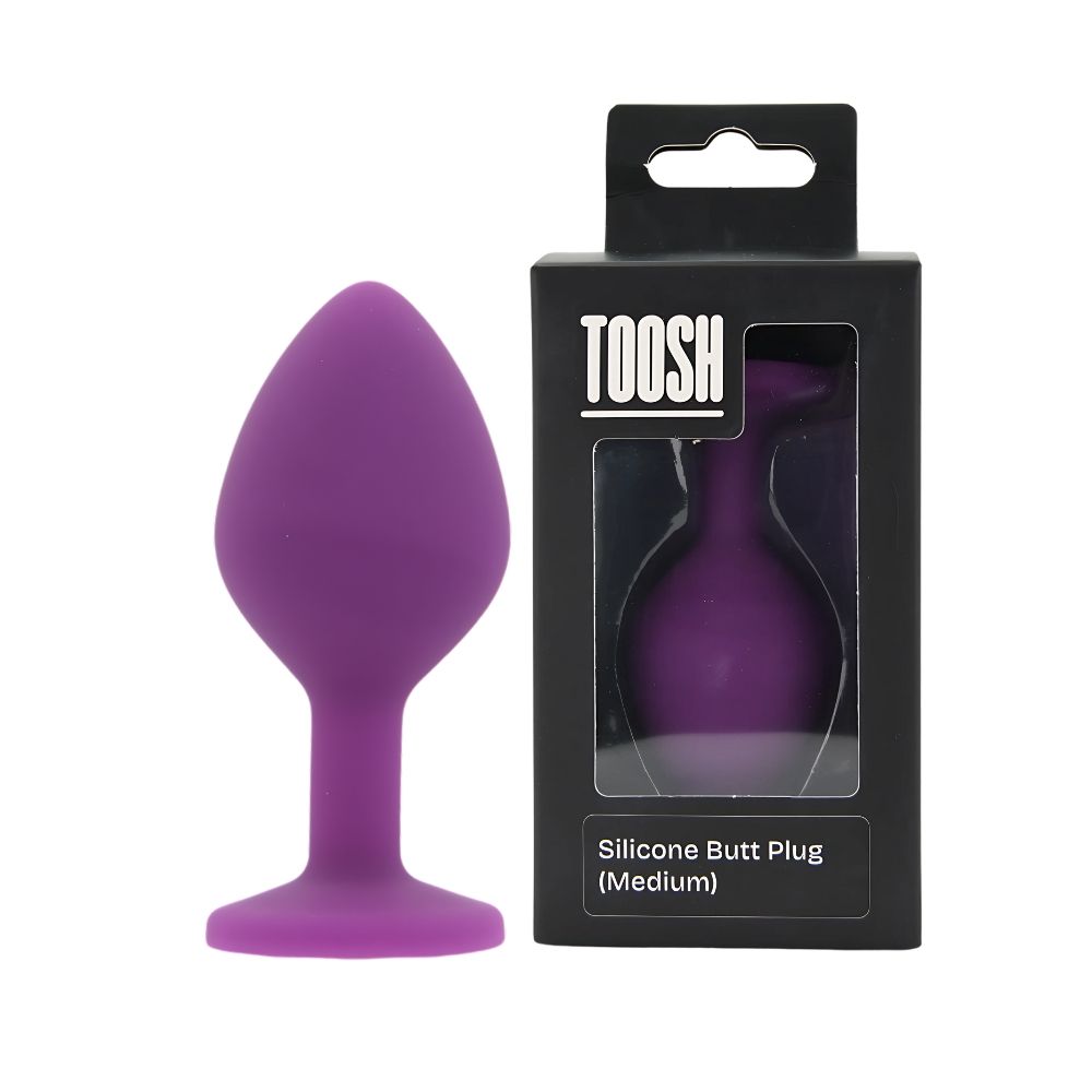 Toosh Purple Silicone Butt Plug Medium - Toys