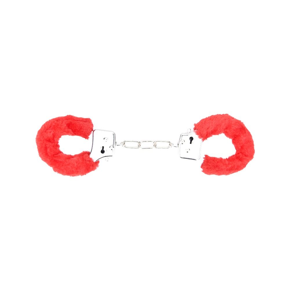 Bound to Play. Heavy Duty Furry Handcuffs Red for Couples - Play