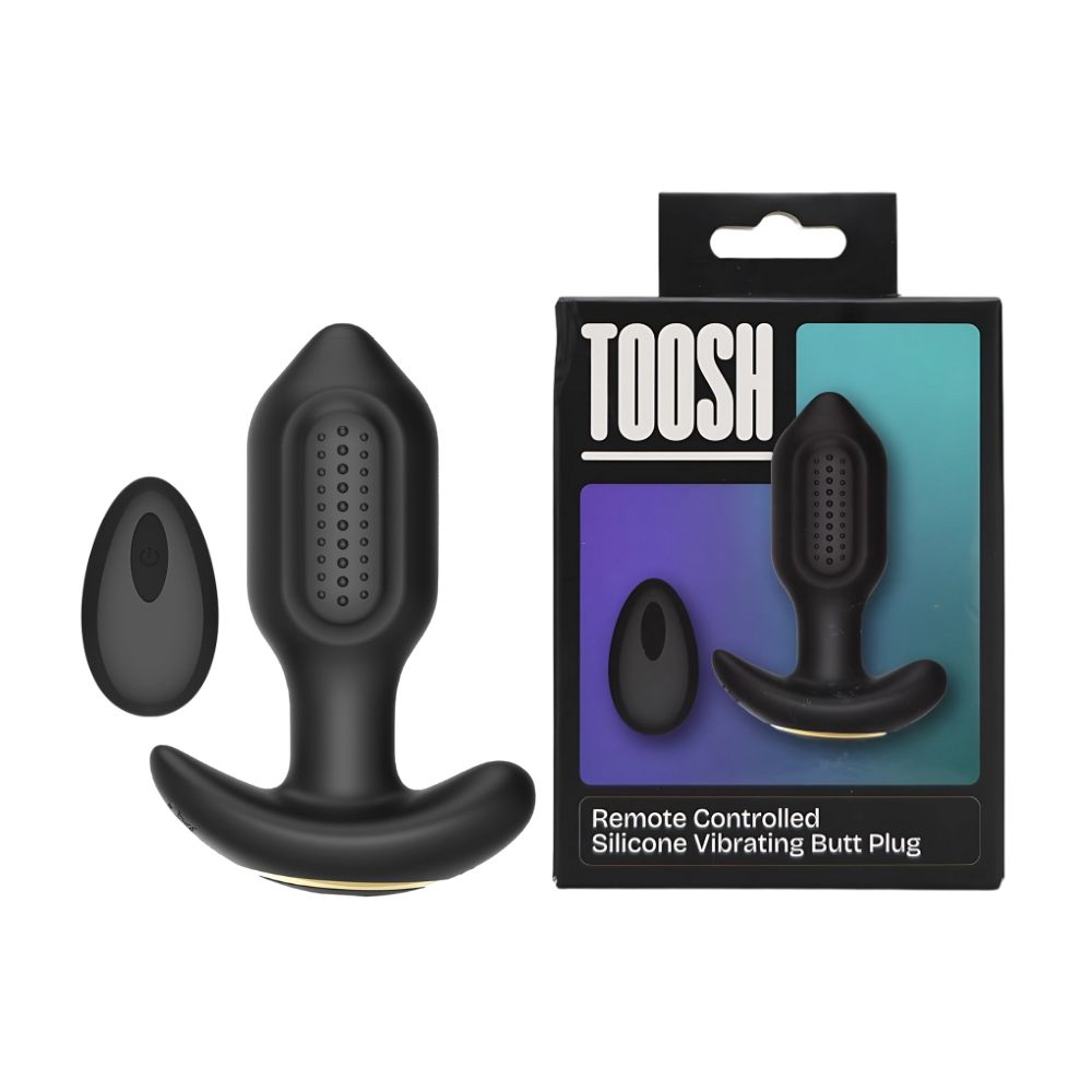 Toosh 3.3-Inch Remote Silicone Vibrating Butt Plug - Toys
