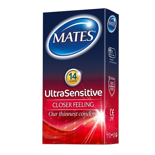 Mates Ultra Sensitive Condoms 14 Pack - Wellness