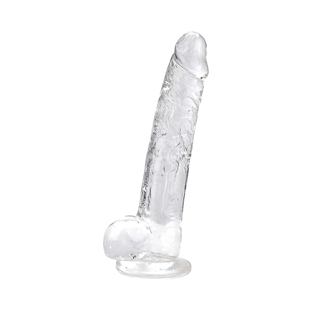 Loving Joy 9-Inch Dildo with Balls Clear for Her - Toys