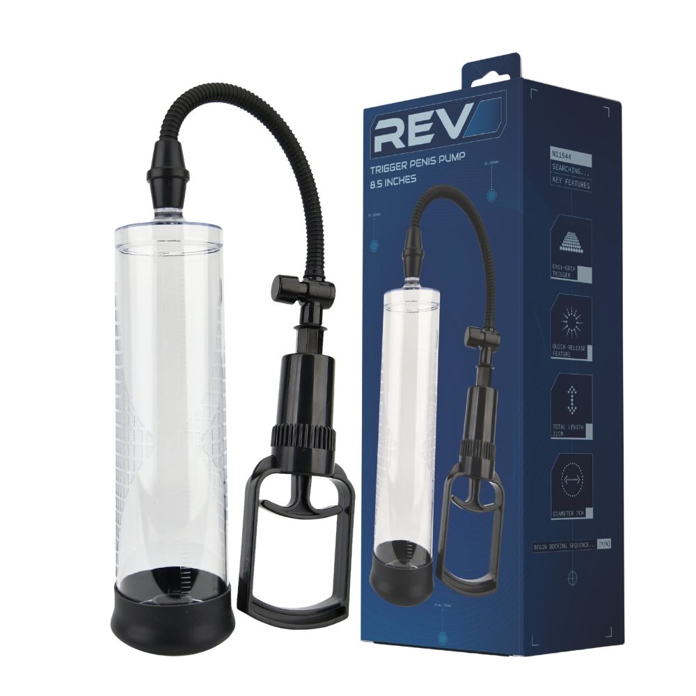 Rev Pump Trigger Penis Pump 8.5 Inches for Him - Toys