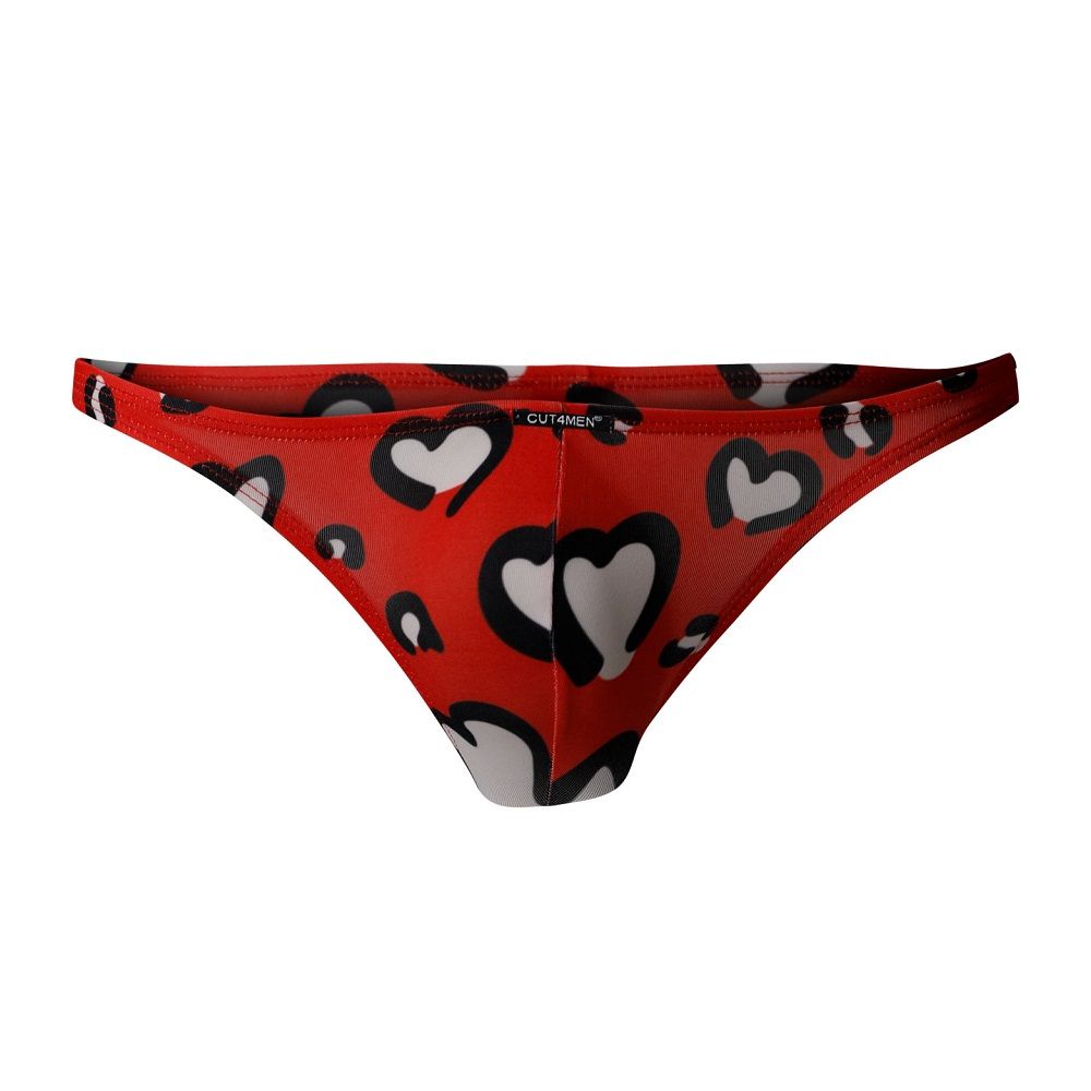 C4M Brazilian Brief Hearts Medium for Him - Lingerie
