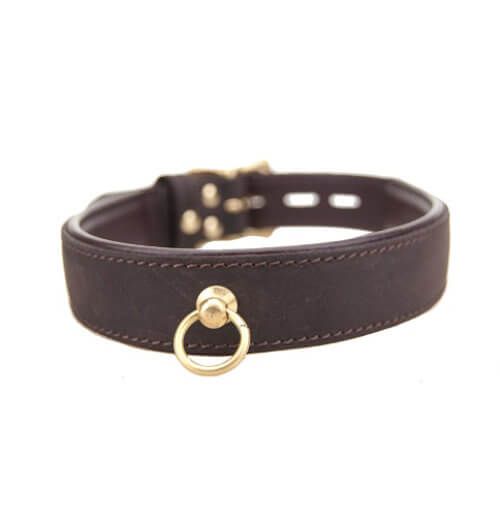 BOUND Nubuck Leather Choker with 'O' Ring for Couples - Play