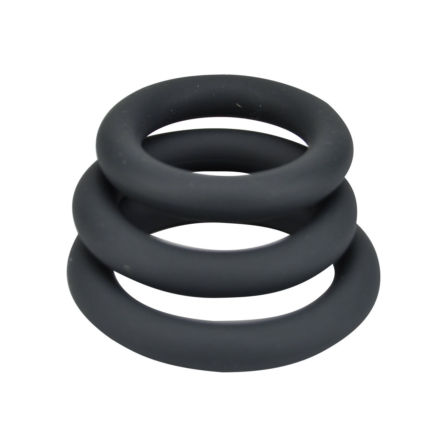 Loving Joy Thick Silicone Cock Rings 3 Pack Grey for Him - Toys