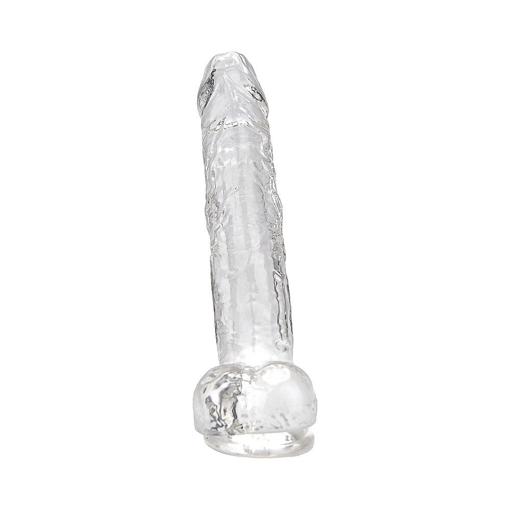 Loving Joy 8-Inch Dildo with Balls Clear for Her - Toys
