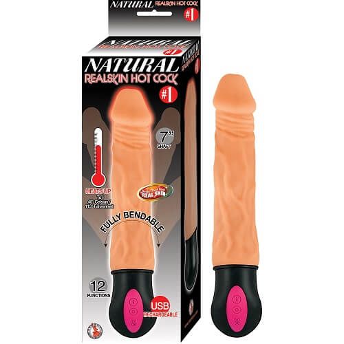 Realistic Warming 7-Inch Vibrating Dildo Vanilla for Her - Toys