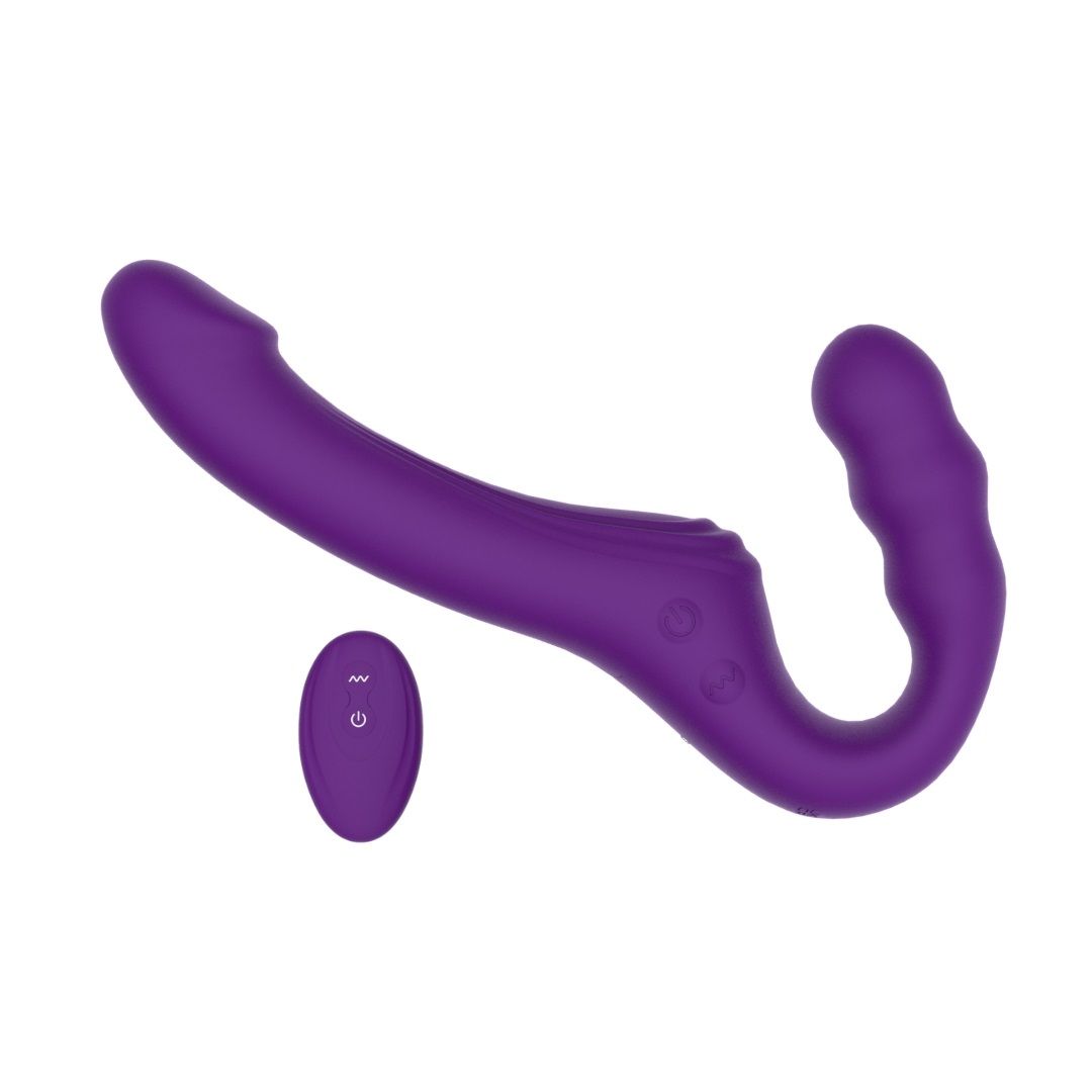 Mina Echo Remote Vibrating Strapless Strap On for Couples - Toys