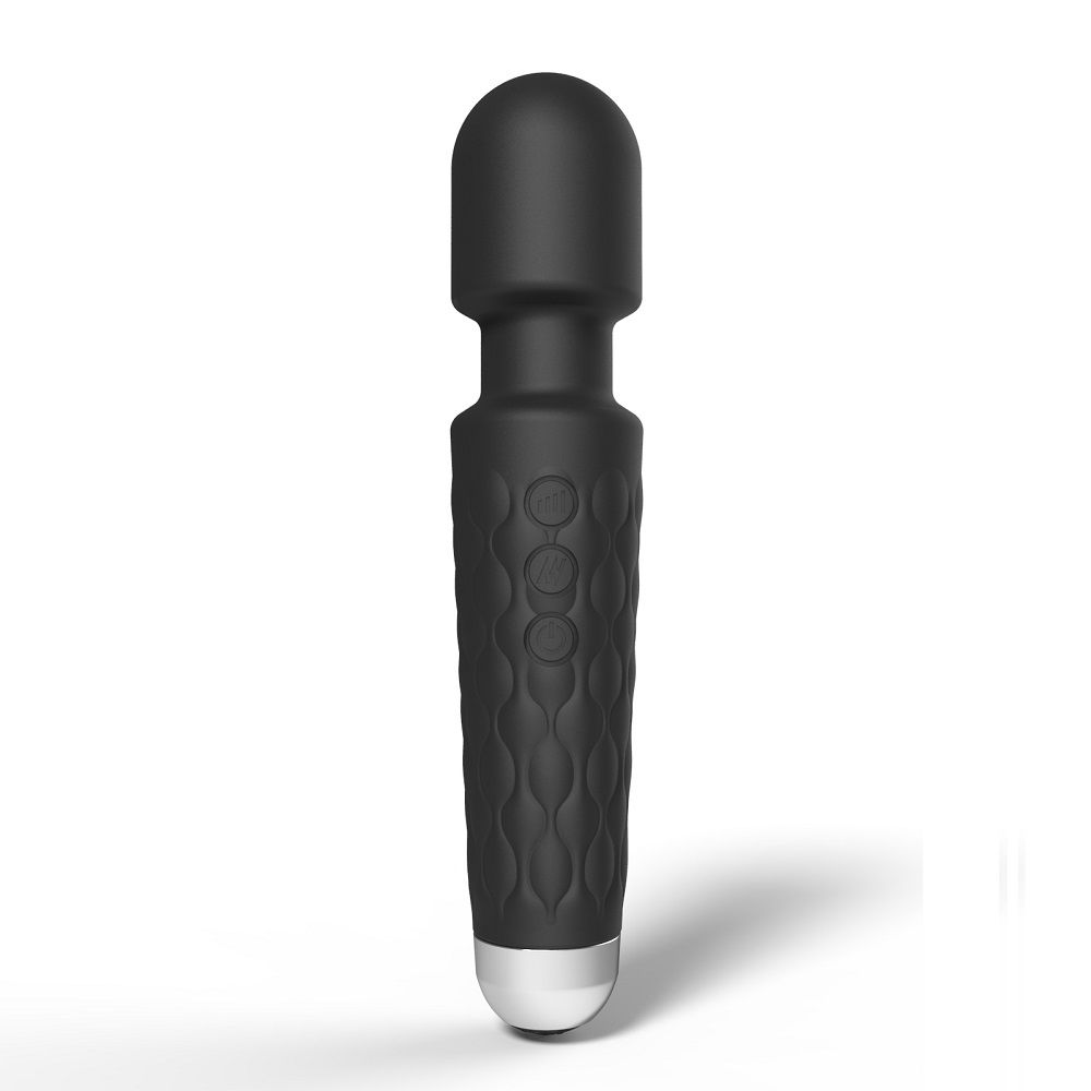 Loving Joy 20 Function Wand Vibrator Black for Her - Toys
