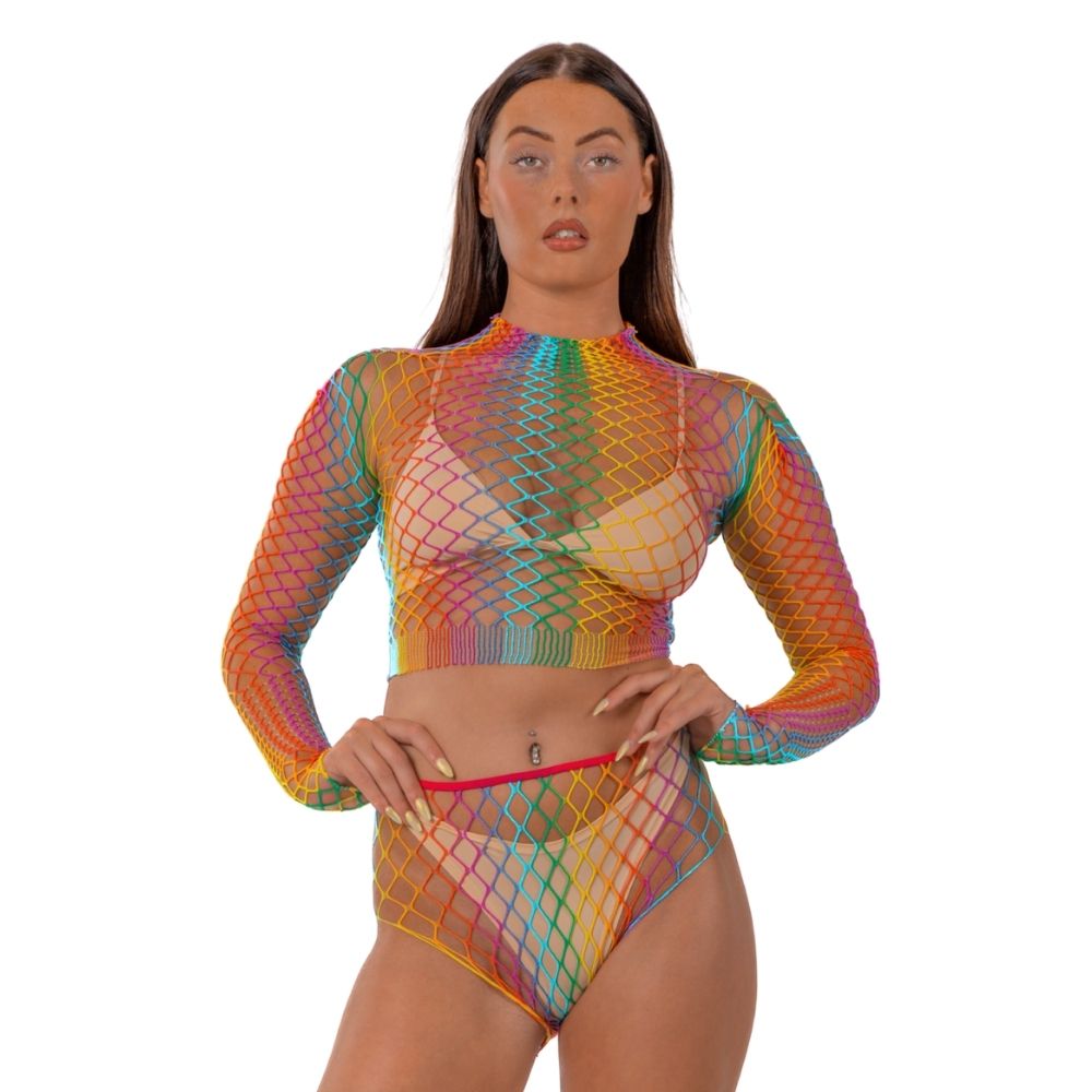 Lace by LJ Rainbow Fence Net Impact Play for Couples - Lingerie