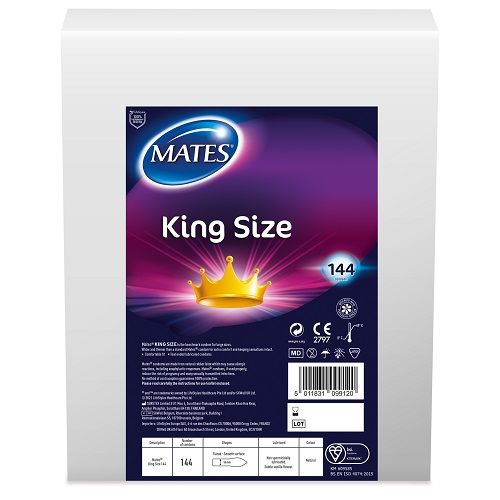 Mates King Size 56mm Condoms 144 Clinic Pack - Wellness