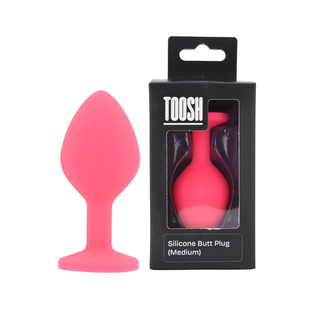 Toosh Pink Silicone Butt Plug Medium - Toys
