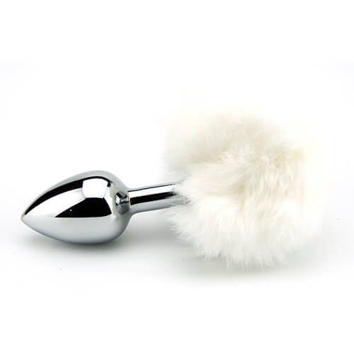 Furry Fantasy White Bunny Tail Butt Plug - Toys