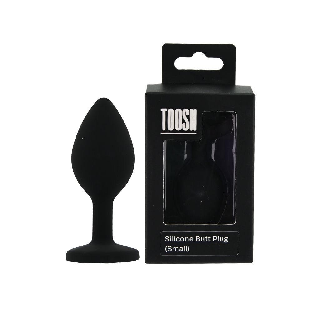 Toosh Small Black Silicone Jewelled Butt Plug - Toys