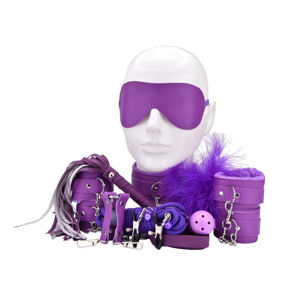 Bound to Play Bondage Kit Purple (11 Piece) for Couples - Play