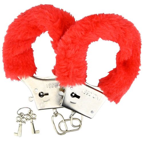 Loving Joy Furry Handcuffs Red for Couples - Play